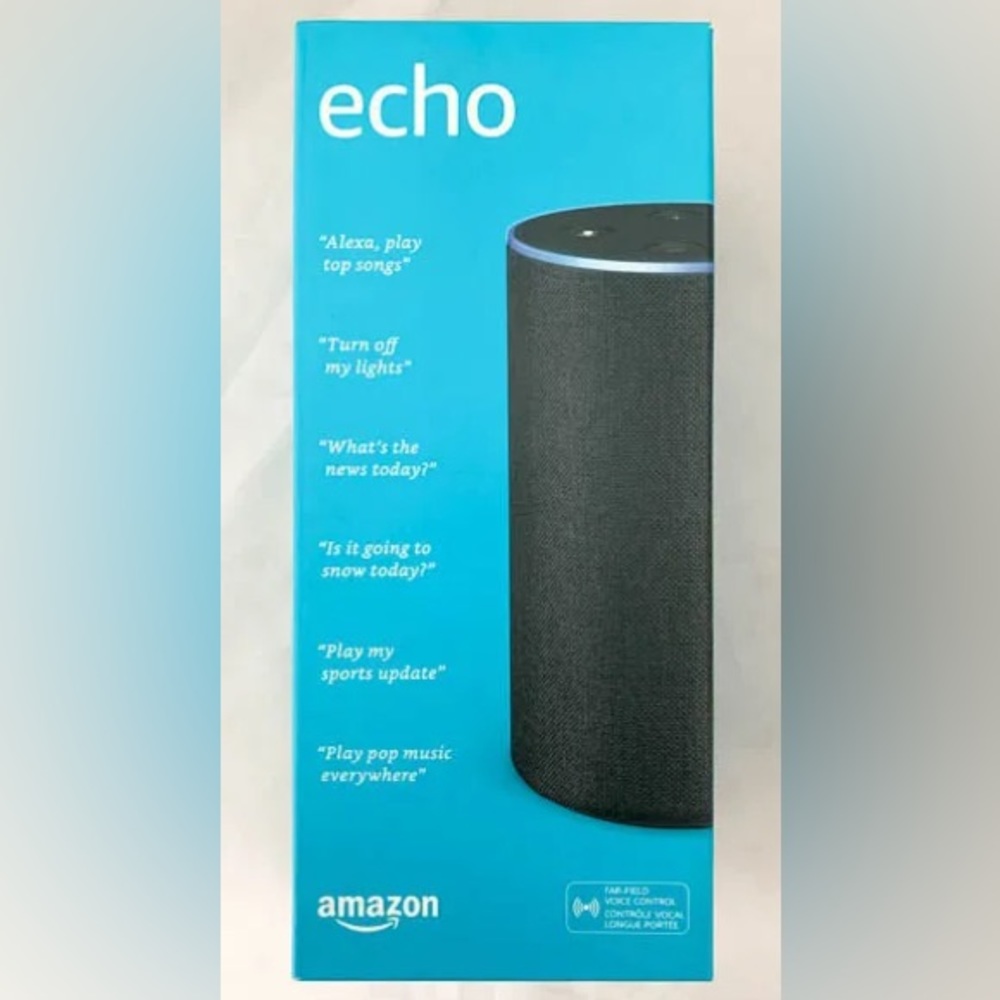 Amazon Echo 2nd Gen Smart Assistant & Speaker with Alexa, Charcoal Fabric, Black